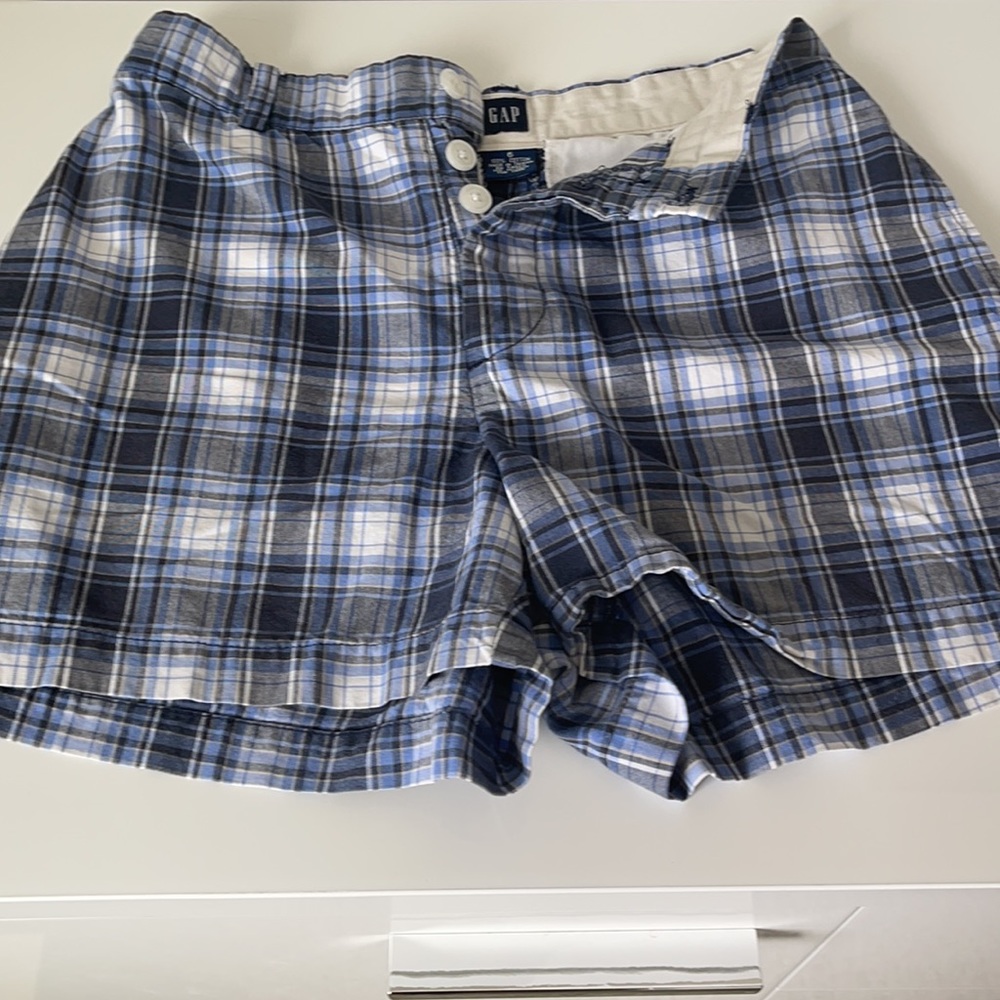Vintage Gap Plaid button fly Shorts